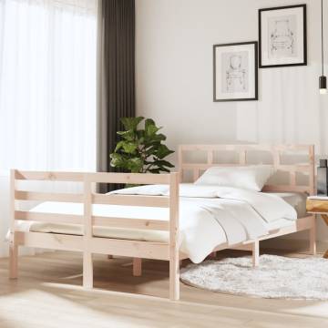 Solid Wood Bed Frame 120x190 cm | Small Double | Hipomarket