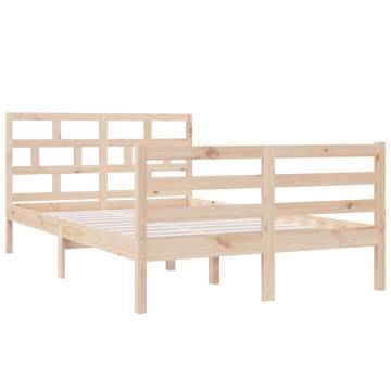 Solid Wood Bed Frame 120x190 cm | Small Double | Hipomarket