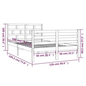 Solid Wood Bed Frame 120x190 cm | Small Double | Hipomarket