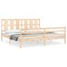 Solid Wood Super King Size Bed Frame with Headboard | Hipo Market