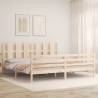 Solid Wood Super King Size Bed Frame with Headboard | Hipo Market