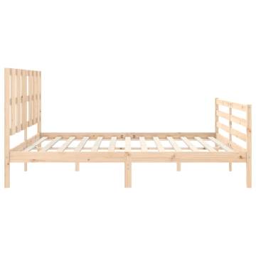 Solid Wood Super King Size Bed Frame with Headboard | Hipo Market