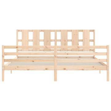 Solid Wood Super King Size Bed Frame with Headboard | Hipo Market