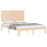 Small Double Bed Frame with Headboard - Solid Pine Wood