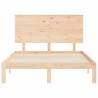 Small Double Bed Frame with Headboard - Solid Pine Wood