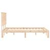 Small Double Bed Frame with Headboard - Solid Pine Wood