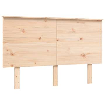 Small Double Bed Frame with Headboard - Solid Pine Wood