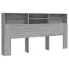 Headboard Cabinet Grey Sonoma - Stylish Bedroom Storage