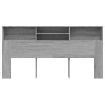 Headboard Cabinet Grey Sonoma - Stylish Bedroom Storage