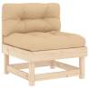 Middle Sofa with Cushions - Solid Wood Pine | HipoMarket