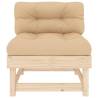 Middle Sofa with Cushions - Solid Wood Pine | HipoMarket