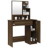 Elegant Brown Oak Dressing Table with Mirror | Hipomarket UK