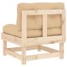 Middle Sofa with Cushions - Solid Wood Pine | HipoMarket