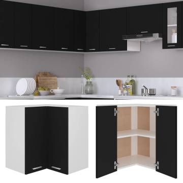 Hanging Corner Cabinet - Black 57x57x60 cm | Hipomarket