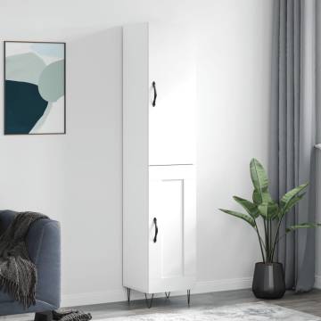 Stylish Highboard White 34.5x34x180 cm - Elegant Storage Solution