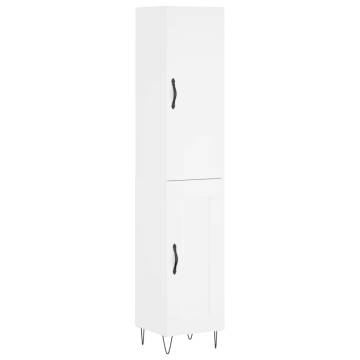 Stylish Highboard White 34.5x34x180 cm - Elegant Storage Solution