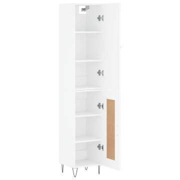 Stylish Highboard White 34.5x34x180 cm - Elegant Storage Solution