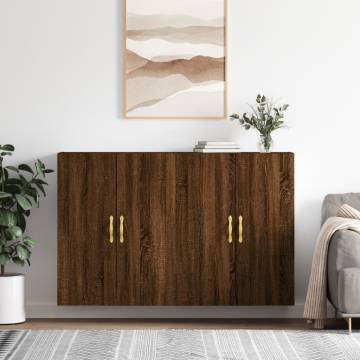 Elegant Wall Mounted Cabinets - Brown Oak 2 pcs | HipoMarket