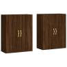 Elegant Wall Mounted Cabinets - Brown Oak 2 pcs | HipoMarket