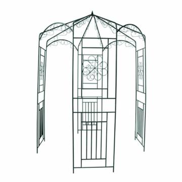 Garden Arch 250 cm Dark Green - Elegant Wrought Iron Structure