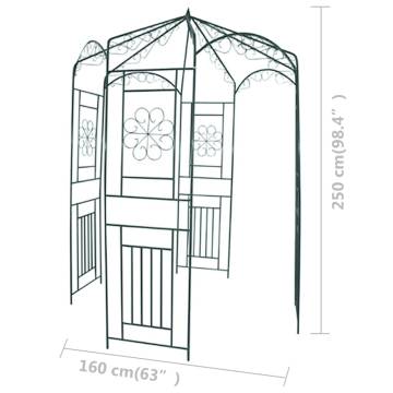 Garden Arch 250 cm Dark Green - Elegant Wrought Iron Structure