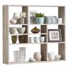 FMD Wall-mounted Shelf with 9 Compartments - Sand Oak