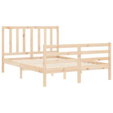 Solid Wood Bed Frame with Headboard - 120x200 cm | HipoMarket