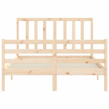 Solid Wood Bed Frame with Headboard - 120x200 cm | HipoMarket