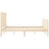 Solid Wood Bed Frame with Headboard - 120x200 cm | HipoMarket