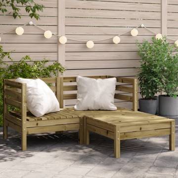 Garden Sofa 2-Seater with Footstool - Stylish Pine Wood