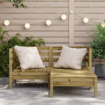 Garden Sofa 2-Seater with Footstool - Stylish Pine Wood