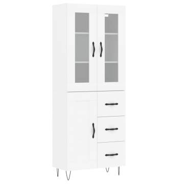 Highboard White 69.5x34x180 cm - Stylish Engineered Wood Storage