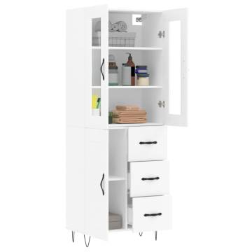 Highboard White 69.5x34x180 cm - Stylish Engineered Wood Storage