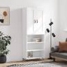 Stylish Highboard High Gloss White - 69.5x34x180 cm