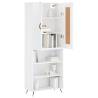 Stylish Highboard High Gloss White - 69.5x34x180 cm