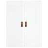 Stylish Highboard High Gloss White - 69.5x34x180 cm