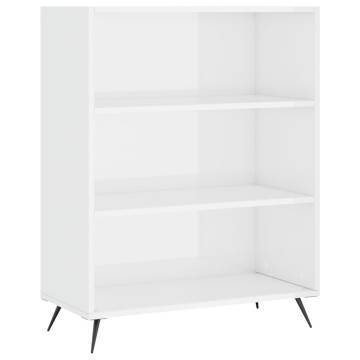 Stylish Highboard High Gloss White - 69.5x34x180 cm