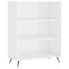 Stylish Highboard High Gloss White - 69.5x34x180 cm