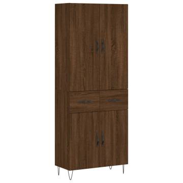 Stylish Highboard in Brown Oak - 69.5x34x180 cm | HipoMarket