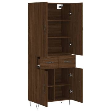 Stylish Highboard in Brown Oak - 69.5x34x180 cm | HipoMarket