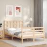 Bed Frame with Headboard 120x200 cm Solid Wood Colour natural Size 120 x 200 cm 