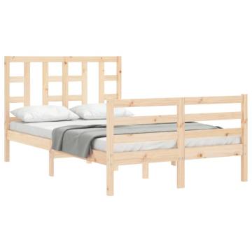 Solid Wood Bed Frame with Headboard 120x200 cm | HipoMarket