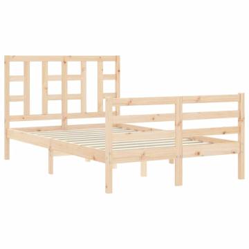 Solid Wood Bed Frame with Headboard 120x200 cm | HipoMarket