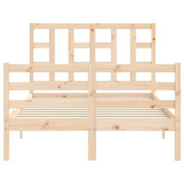 Solid Wood Bed Frame with Headboard 120x200 cm | HipoMarket