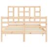 Solid Wood Bed Frame with Headboard 120x200 cm | HipoMarket