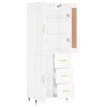 High Gloss White Highboard - Stylish Storage Solution