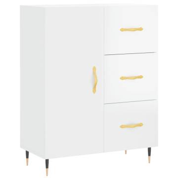 High Gloss White Highboard - Stylish Storage Solution