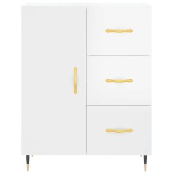 High Gloss White Highboard - Stylish Storage Solution