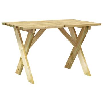 Elegant Garden Table 110x73 cm - Impregnated Pinewood