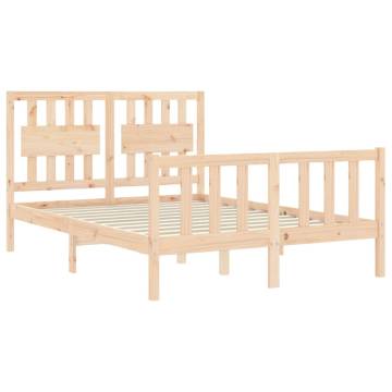 Double Solid Wood Bed Frame with Headboard - HipoMarket